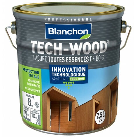 Lasure Bois Extérieur TECH-WOOD BLANCHON haute résistance aux UV et aux intempéries