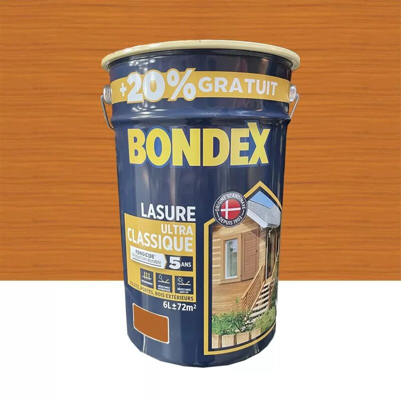 Bondex - Lasure Ultra Classique Fongicide 5 ans Pin d'orégon 6 l