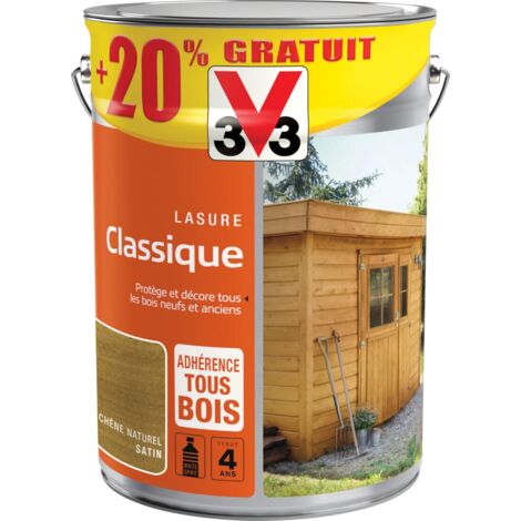 Lasure classique Solvantée V33 Chêne naturel Satin 5L + 20%