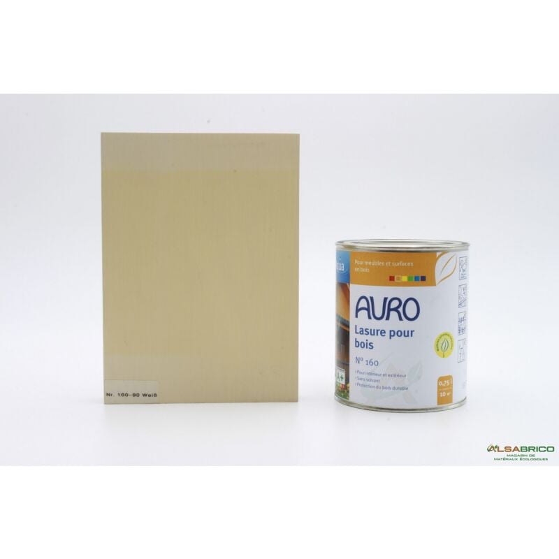 Auro - Lasure pour bois n°160 Blanche - Pot de 0.75L