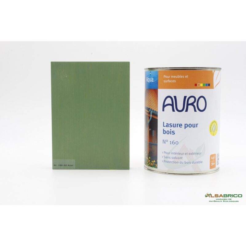 Auro - Lasure pour bois n°160 Vert Oxyde - Pot de 2.5L