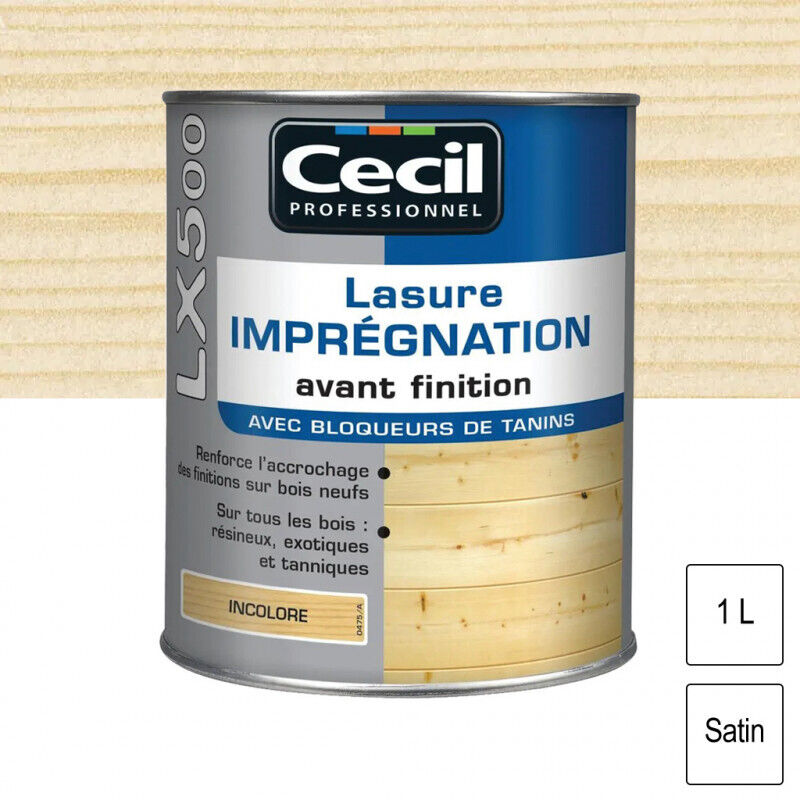 Cecil - Lasure d'imprégnation Cécil Professionnel LX500 Incolore 10 l