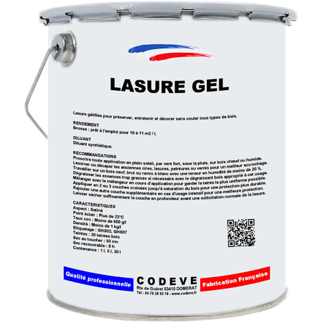 LASURE GEL - 20 teintes bois