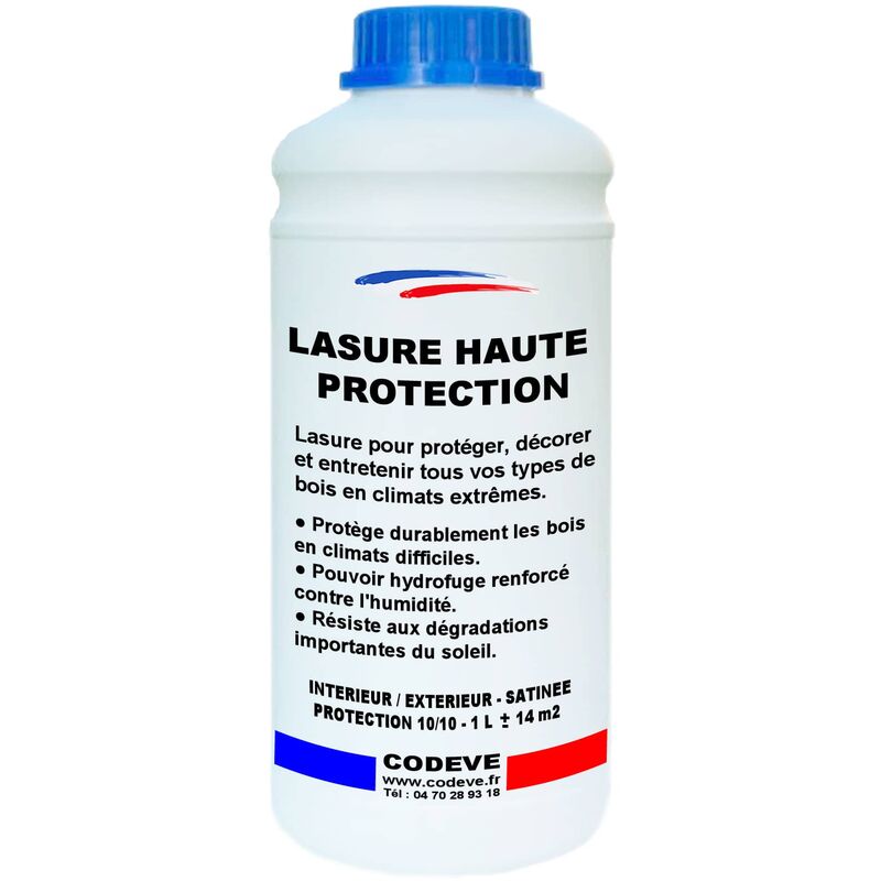 Codève Bois - Lasure Haute Protection - 1 l - Codeve Bois - Chêne clair - Pour Une Protection Optimum De Vos Bois En Climat Extrême.