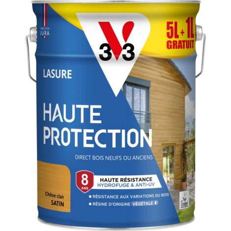 Lasure Haute Protection Biosourcée V33 chêne clair Satin - 5L + 20%