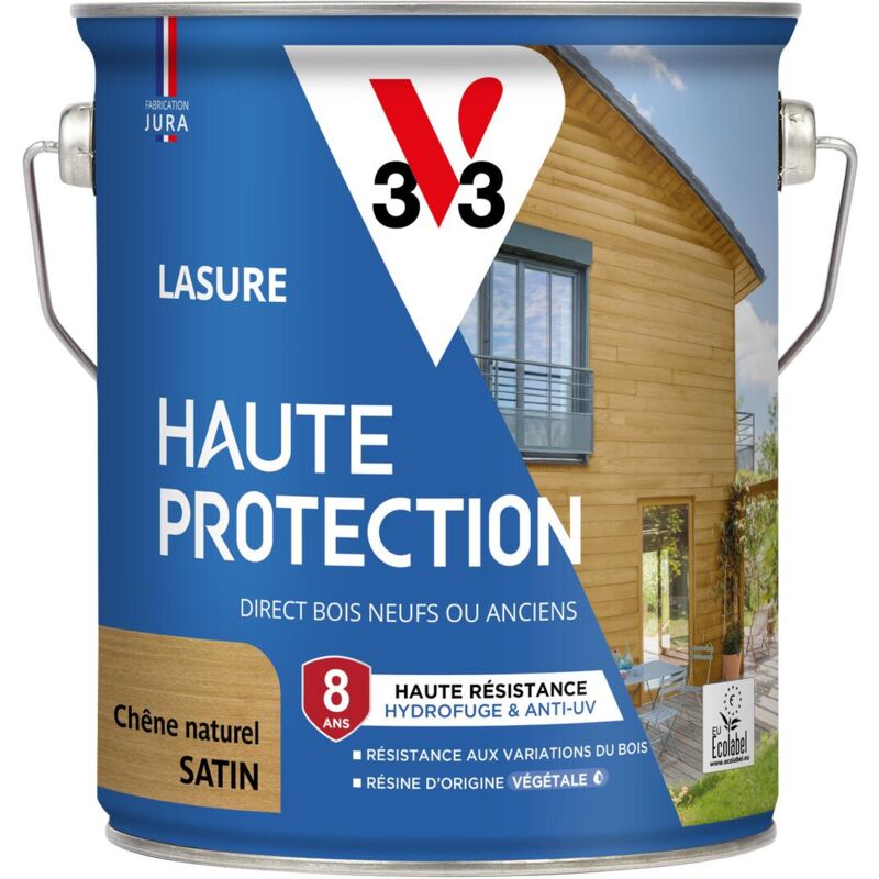 V33 - Lasure Haute Protection Biosourcée chêne naturel Satin - 2,5L