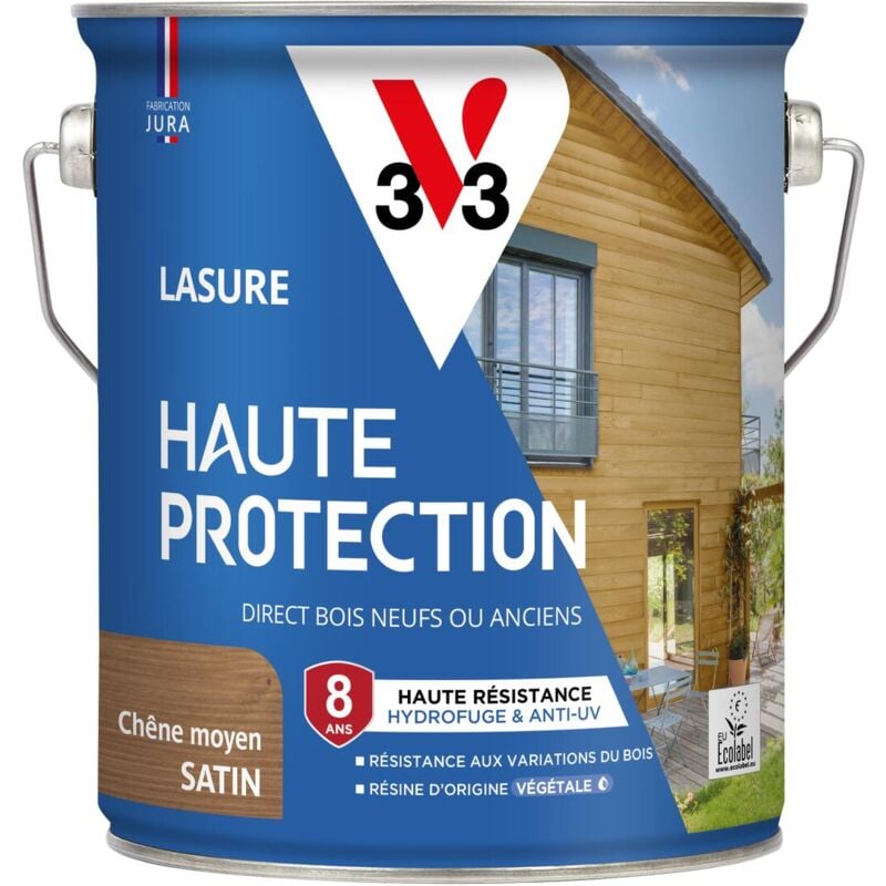 V33 - Lasure Haute Protection Biosourcée chêne moyen Satin - 2,5L