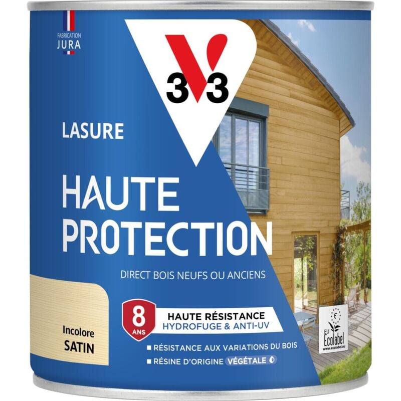 V33 - Lasure Haute Protection Biosourcée incolore Satin - 0,75L