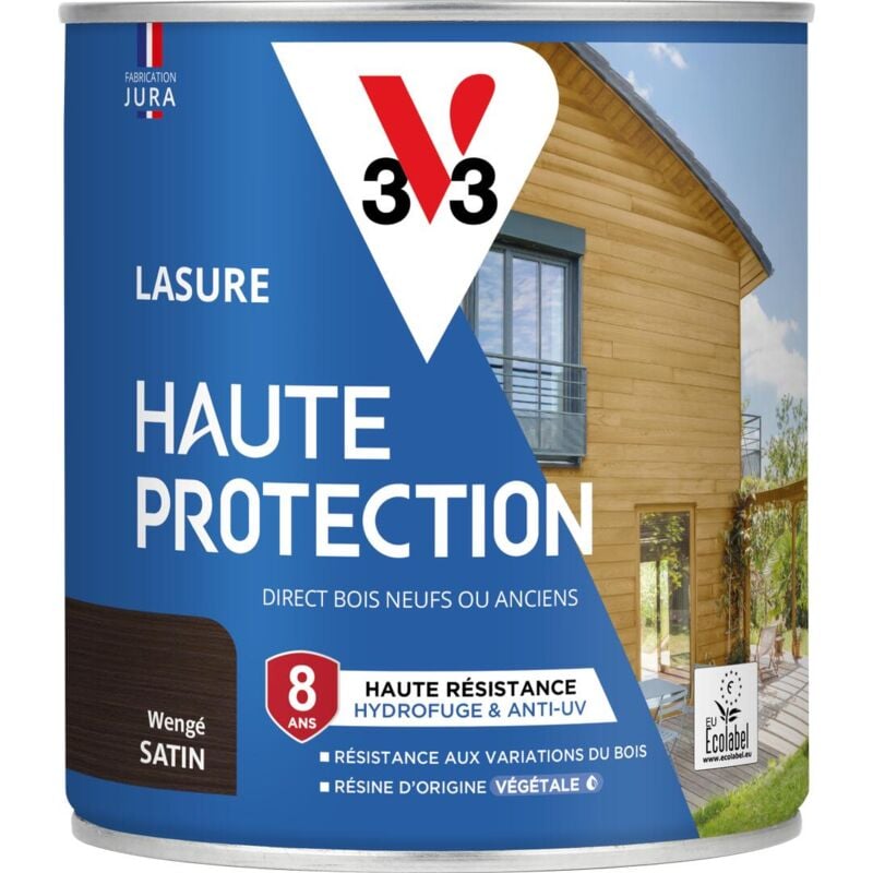 V33 - Lasure Haute Protection Biosourcée wengé Satin - 0,75L