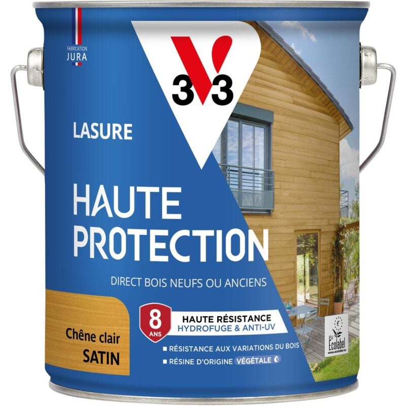 V33 - Lasure Haute Protection Biosourcée chêne clair Satin - 2,5L