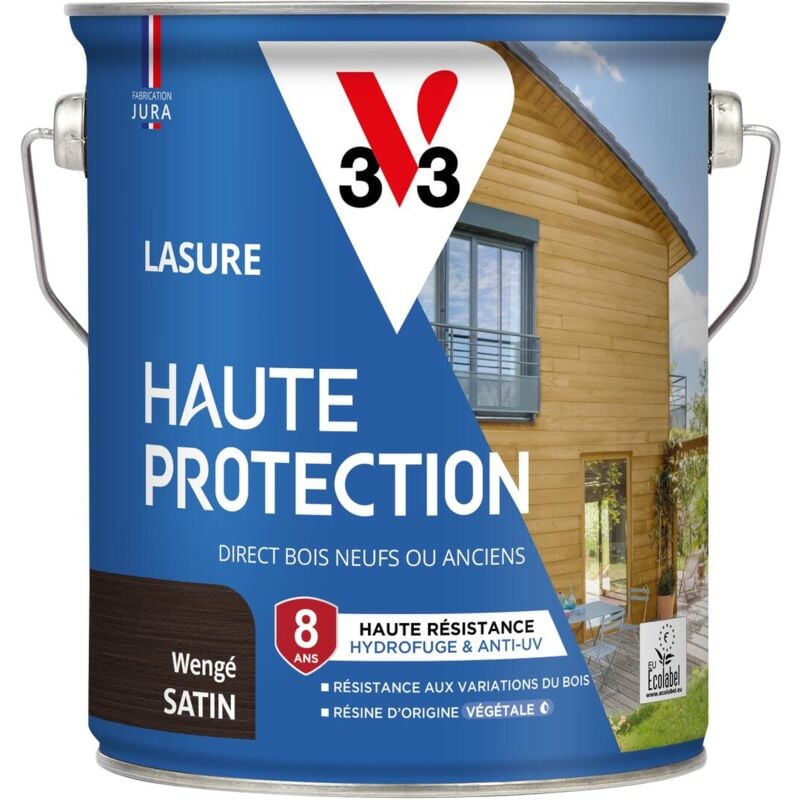 V33 - Lasure Haute Protection Biosourcée wengé Satin - 2,5L