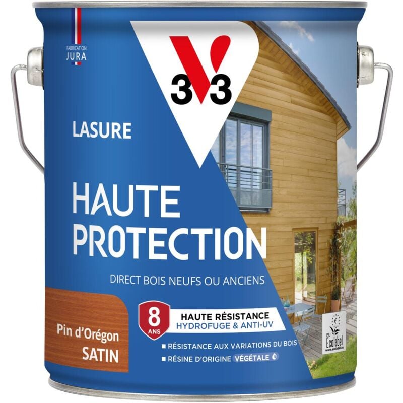 Lasure Haute Protection Biosourcée V33 pin d'orégon Satin - 2,5L