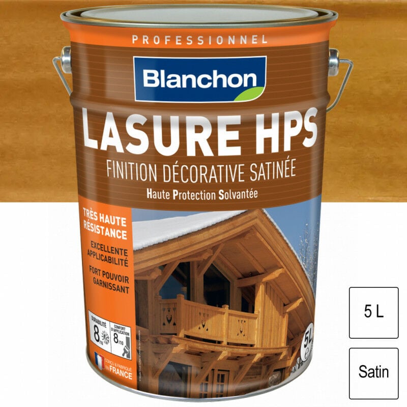 Lasure hps Haute Protection Solavantée Chêne doré satin 5L Blanchon