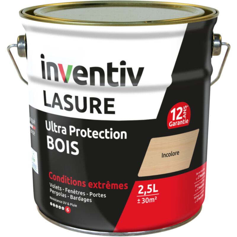 Ateliers 28 - Lasure Inventiv 12 ans Teck - Protection Bois Extérieur 2,5L