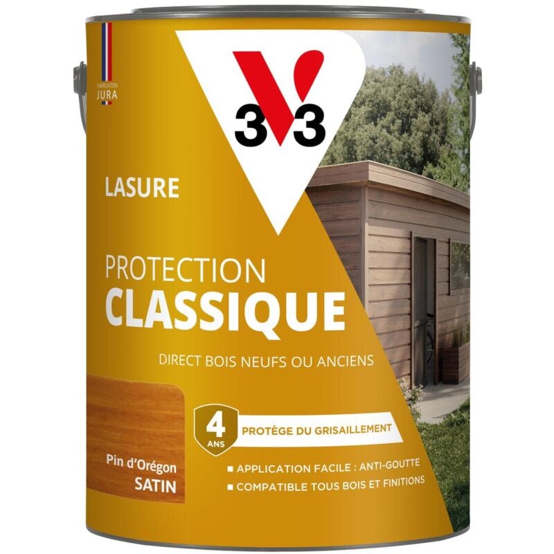 Lasure Protection Classique V33 pin d'or Satin -5L