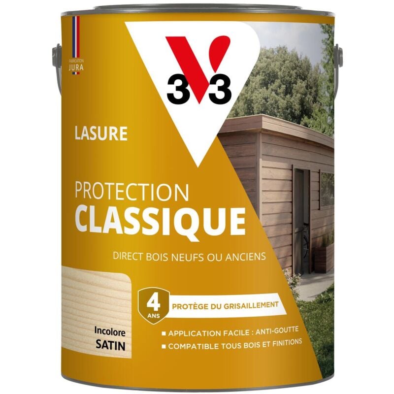 Lasure Protection Classique V33 incolore Satin - 5L