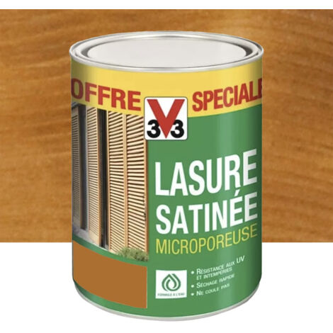 Lasure Satinée V33 Microporeuse Chêne moyen 3 L
