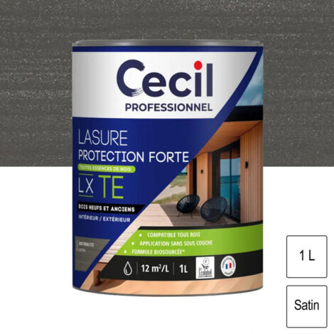 Lasure Toutes Essences de Bois LX TE Anthracite 2,5L CECIL PROFESSIONNEL