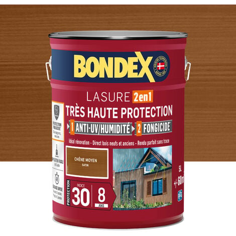 Lasure Très Haute Protection - 5L - Chêne Doré - Bondex