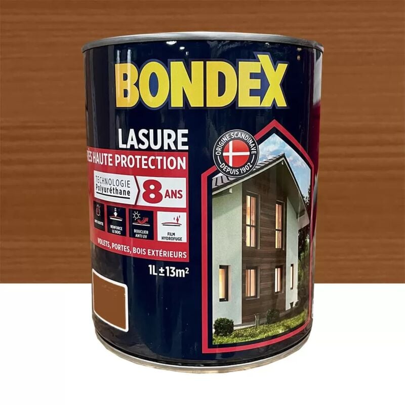 Bondex - Lasure Très Haute Protection 8 ans Polyuréthane Chêne moyen 1 l