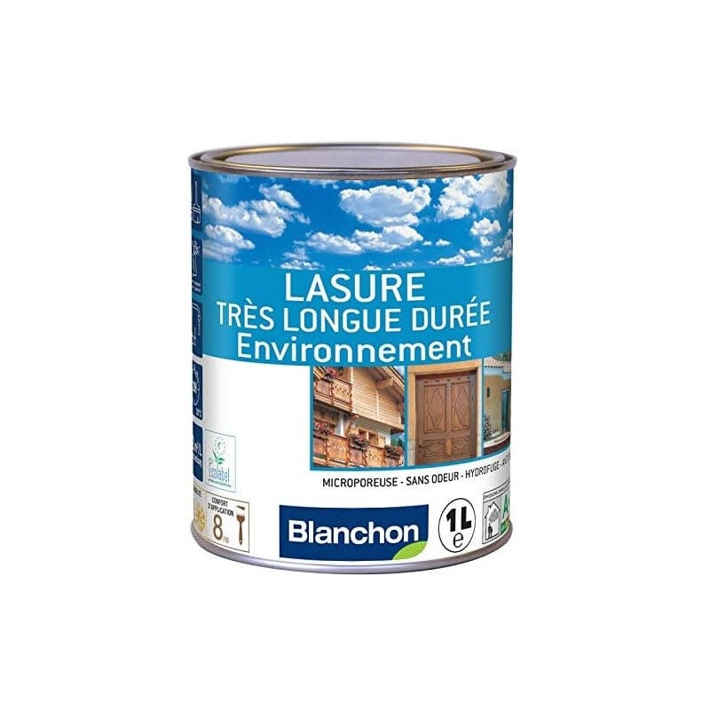 Lasure Blanchon très longue durée environnement blanc 1L satinée biosourcée sans odeur
