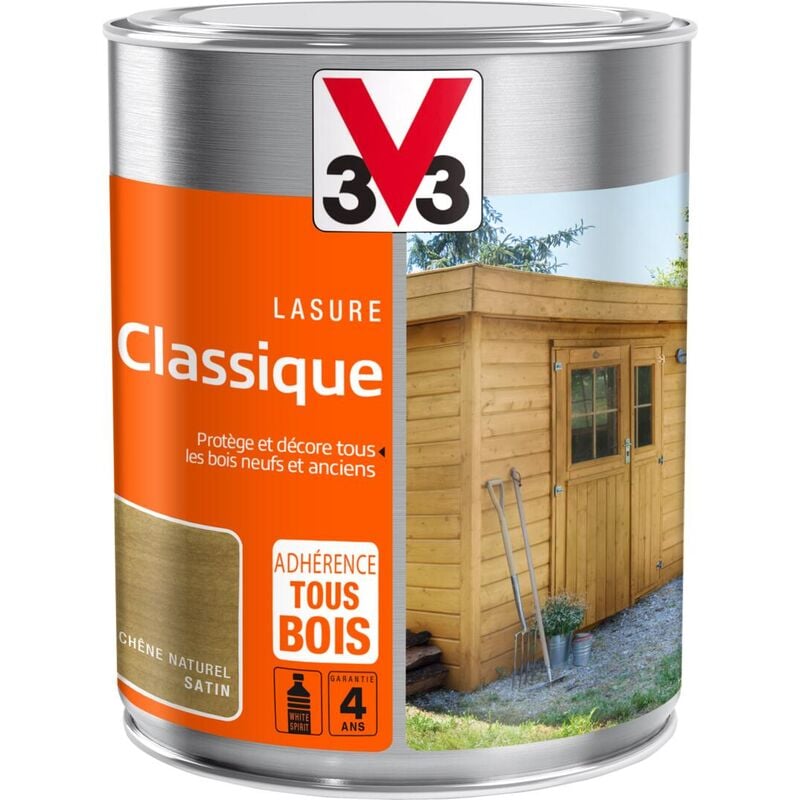 V33 - Lasure classique Solvantée Chêne naturel Satin 1L