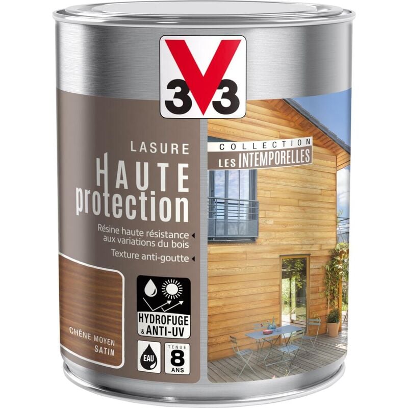 V33 - Lasure haute protection Les intemporelles® Chêne moyen Satin 1L