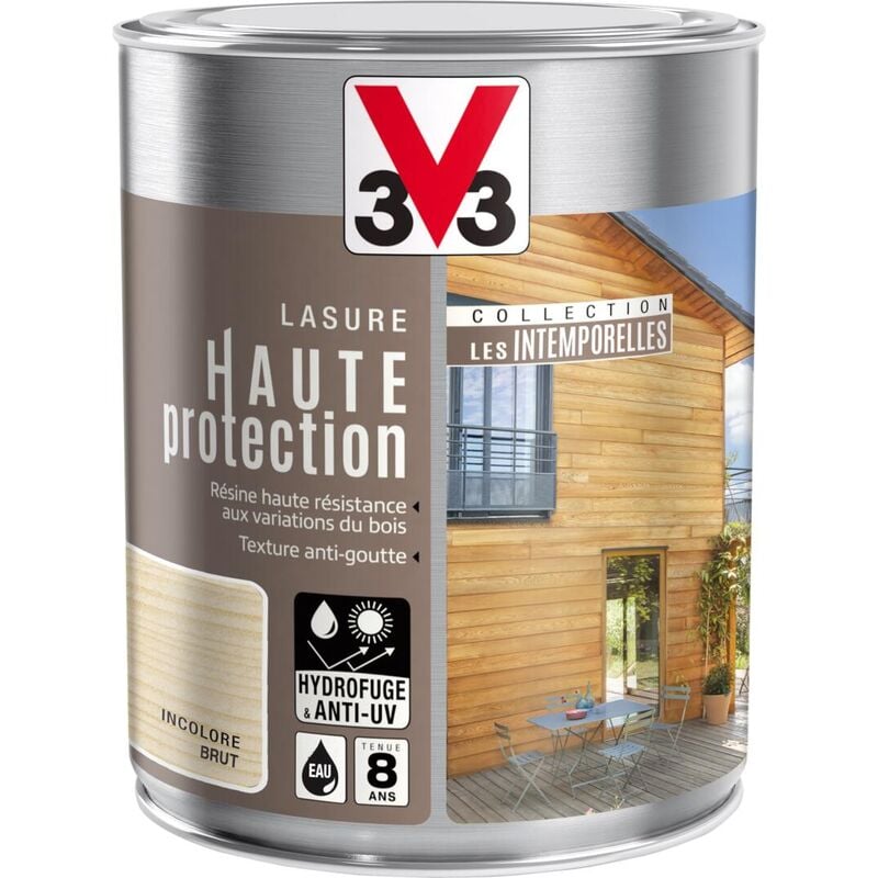 V33 - Lasure haute protection Les intemporelles® Incolore brut Mat 1L