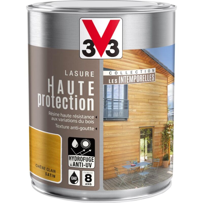 Lasure haute protection Les intemporelles® V33 Chêne clair Satin 1L