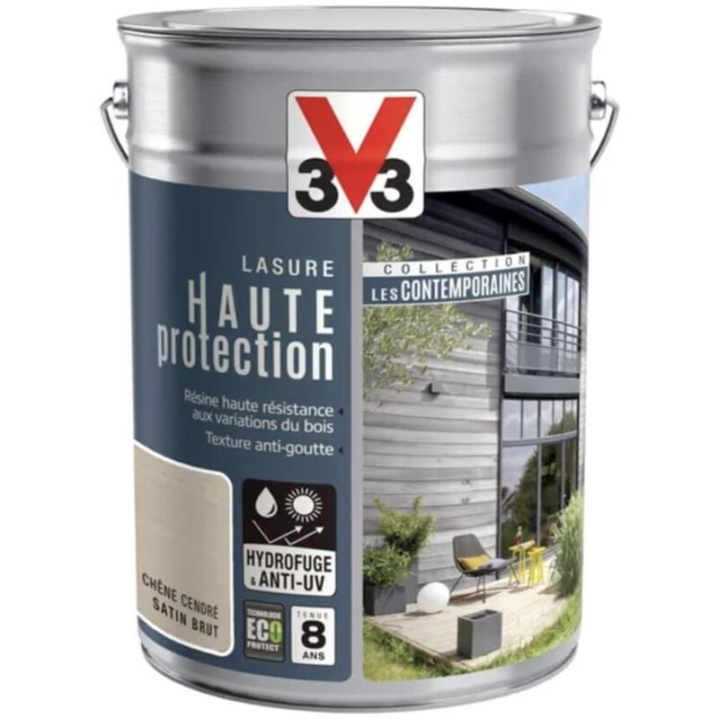 V33 - Lasure Haute Protection Les Contemporaines Chêne cendré 5 l