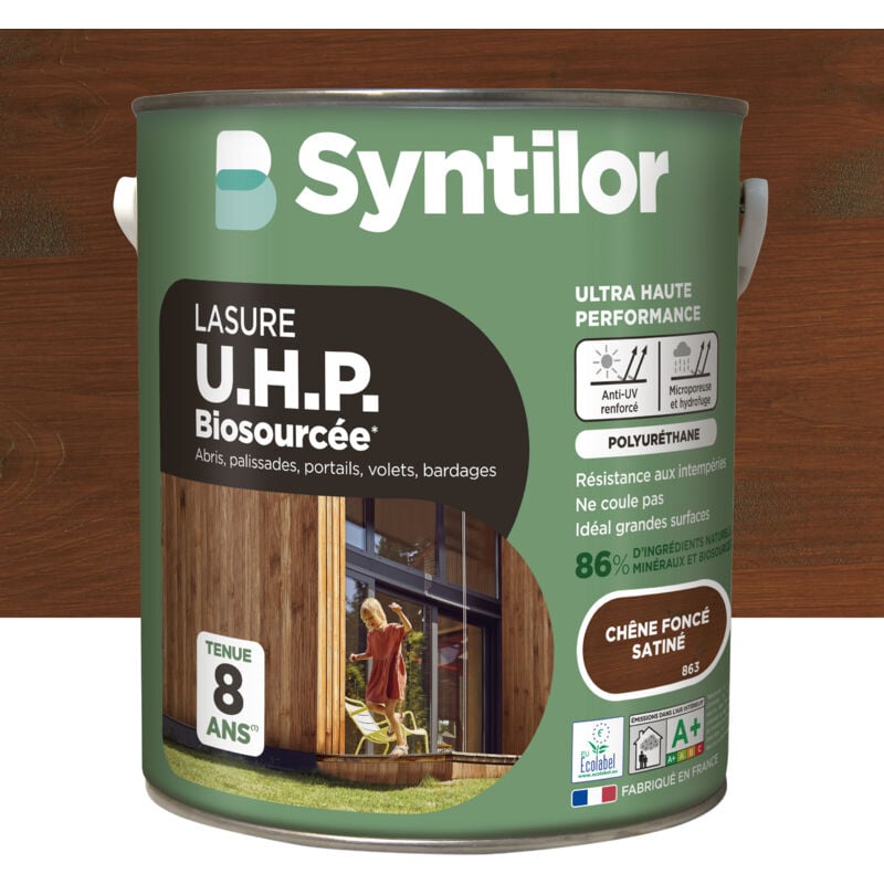 Syntilor - Lasure Bois Biosourcée 5L Chêne Foncé Satiné