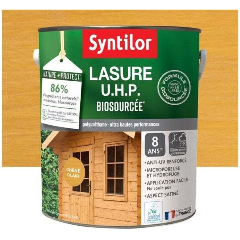 Syntilor - Lasure Bois Biosourcée 5L Chêne Clair Satiné