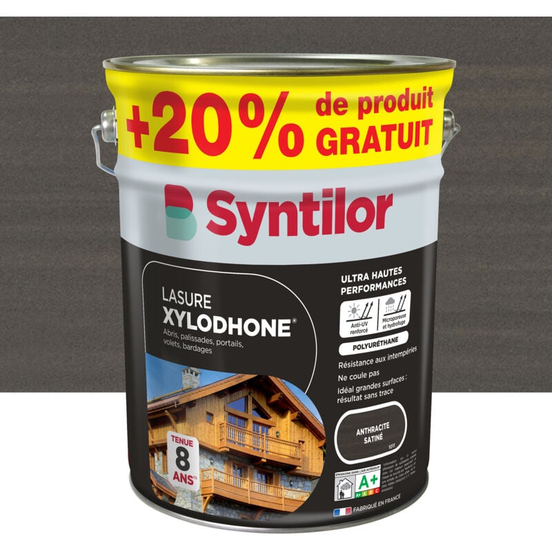 Syntilor - Lasure Xylodhone 5L+20% Gris Anthracite Satiné