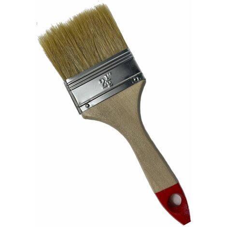 Lasuren Malerpinsel rot 12 Stk Flachpinsel Chinaborste hell 63 mm Lackierpinsel