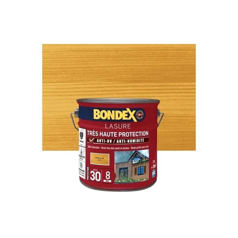 Bondex - Lasure Très Haute Protection Satin 8 ans Finition: Satiné - Couleur: Chêne clair - Conditionnement: 2.5L