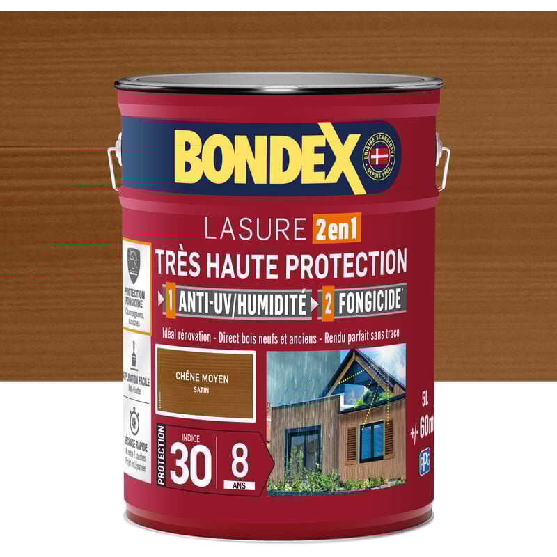 Bondex - Lasure Très Haute Protection - 5L - Chêne Moyen