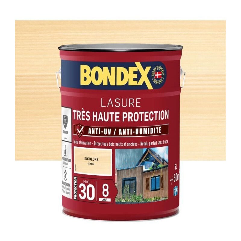 Bondex - Lasure Très Haute Protection - 5L - Incolore
