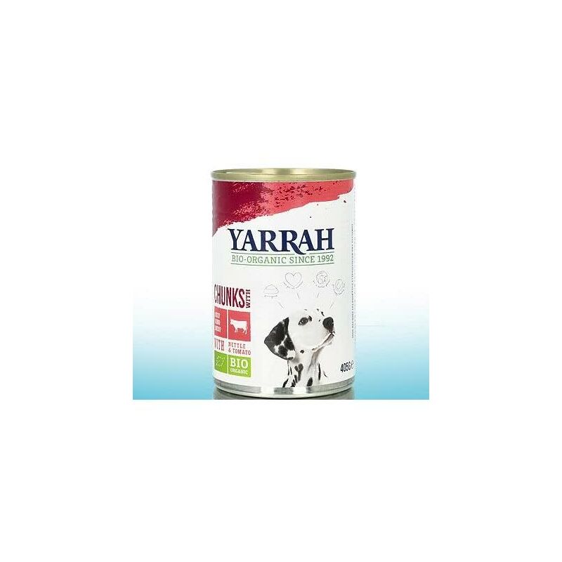 

Lata Pequeña Con Trozos De Ternera Bio para perro 405 g - Yarrah