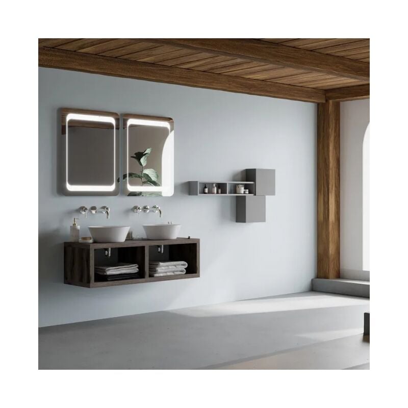 

Caesaroo - Lateral para estantería de lavabo de baño color wengué | Wenge