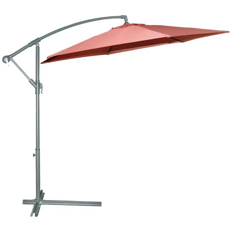 Lateral runde Aluminium -Regenschirm 300 cm Lachsgarten Deluxe Kollektion