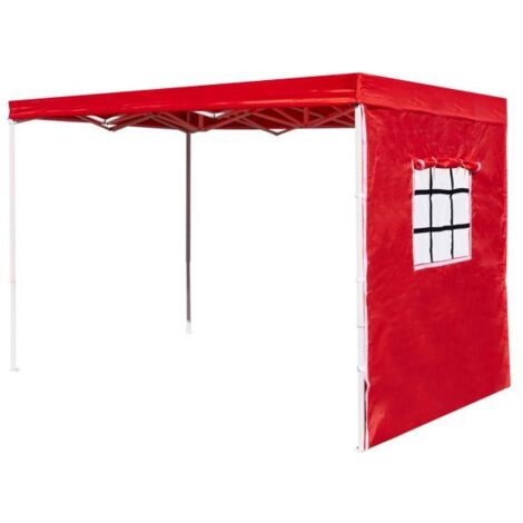 Laterales Individuales Carpas Plegables - Lateral con Ventana Enrollable 3 Metros Premium - Rojo