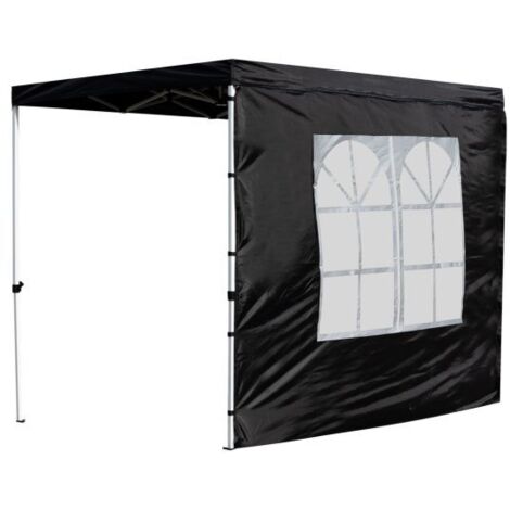 Laterales Individuales Carpas Plegables - Lateral con Ventana Inglesa 3 Metros Master para Carpas 3x2 - Negro