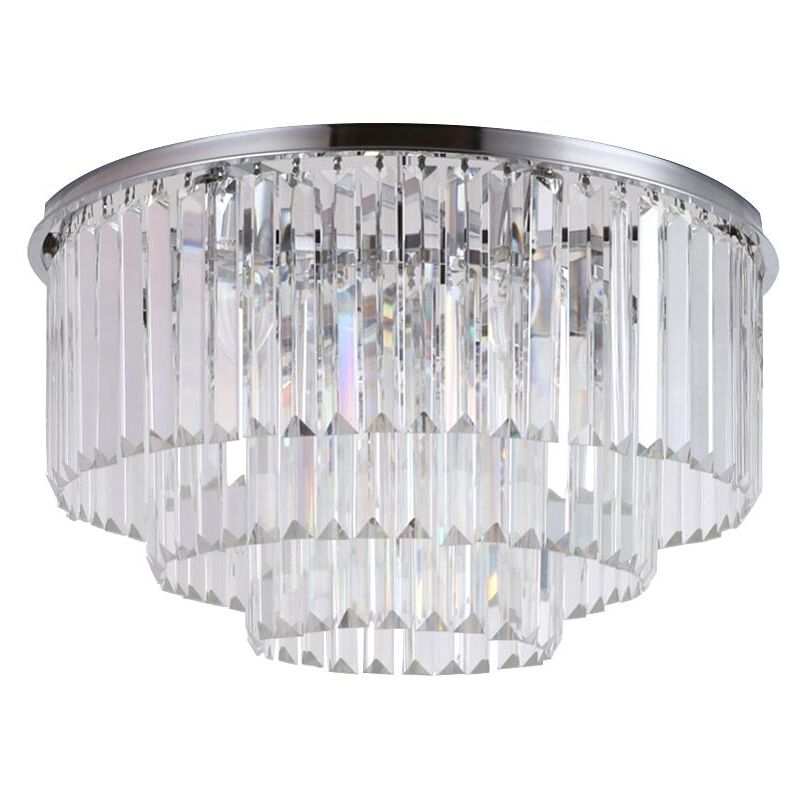 Toolight - plafonnier APP780-7C cristal ronde 7-POINTS de lumière E14 40X40X23,5CM