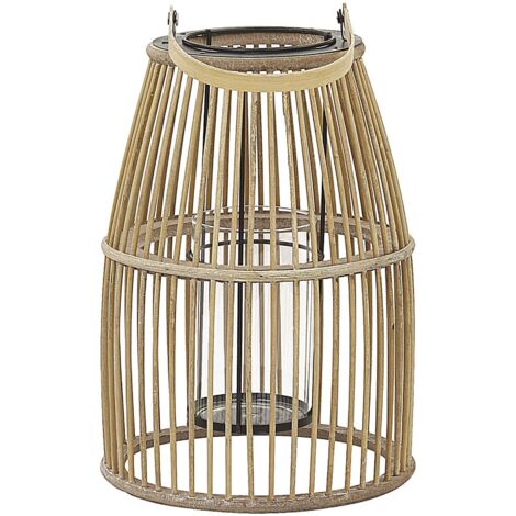 Laterne HOSTE Bambusholz 32 cm Beige