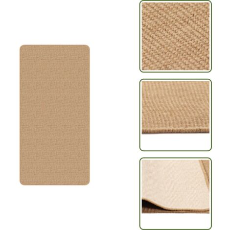 Látex natural - vidaXL Alfombra de yute con reverso de latex color natural 80x160 cm - Antiestática