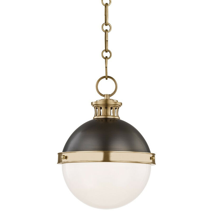 Latham Pendente 1 Luce Piccolo Nero, Oro, Vetro