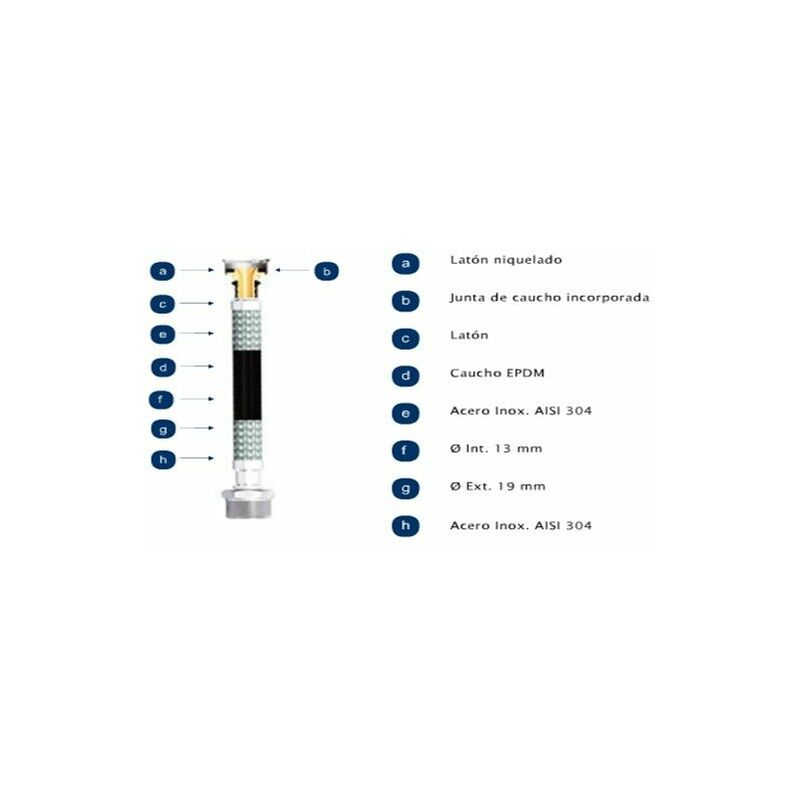 

Latiguillo Cal. Mh 1/2-1/2'-40cm 16b 110§ In. Filnox