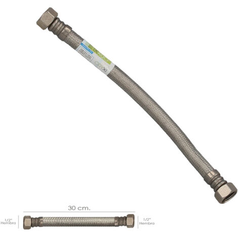 Latiguillo Flexible Acero Inoxidable Termo Hembra 1/2" - Hembra 1/2" Longitud 300 mm