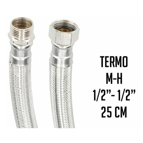 Latiguillo Fontastock acero inoxidable AISI 304 EPDM Macho 1/2- Hembra 1/2 25 cm