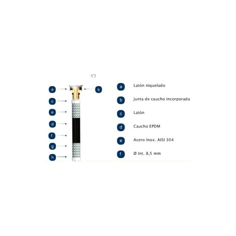 

Latiguillo Sanitario Mh 3/8-3/8'-40Cm 20B 110º Inox